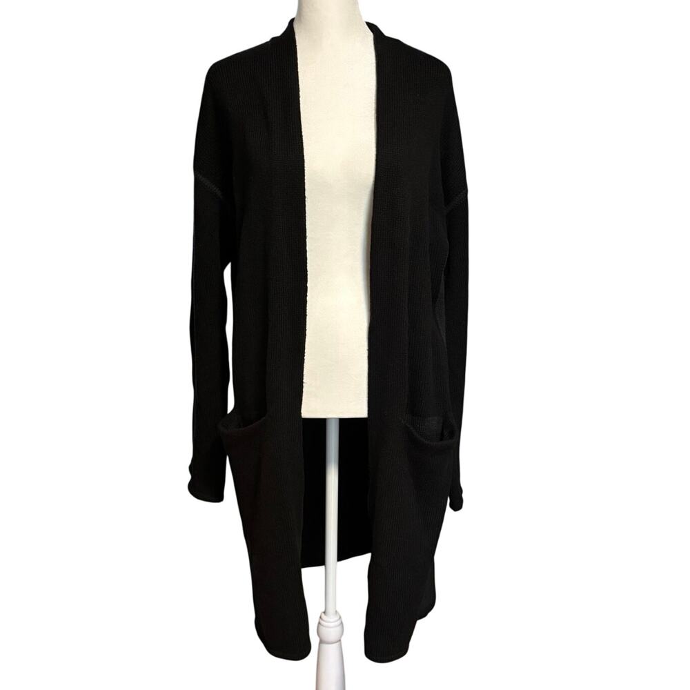 Smartwool Black Open-Front Long Cardigan